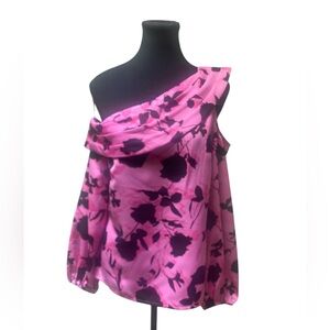 INC International Concepts Pink and Black Floral Blouse XS NWT